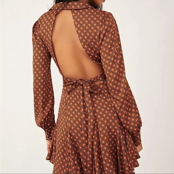 NWT Free People It Takes Two Sleeve Mini Dress in Night Combo - Sz S - Picture 4 of 6